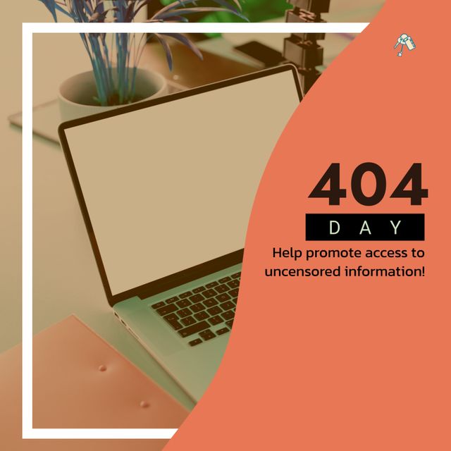 Image showing 404 Day promotion, encouraging internet freedom and access to uncensored information. Ideal for awareness campaigns, digital rights partnership, social media posts, or informative blog articles.