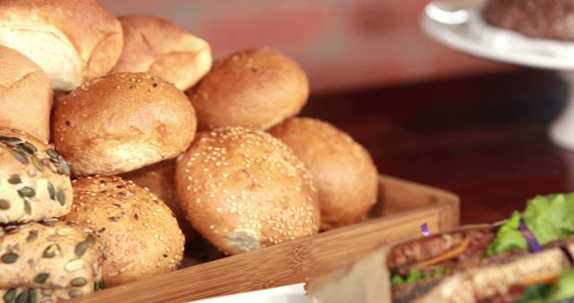 Freshly Baked Whole Wheat Bread Rolls in Basket - Download Free Stock Images Pikwizard.com