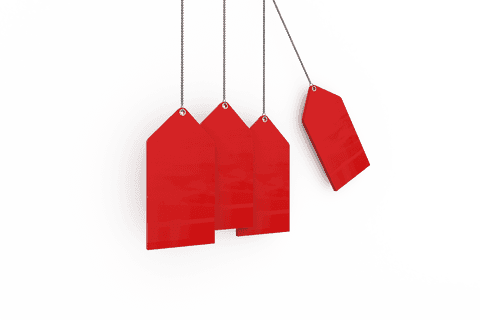 Four Red Gift Tags on Transparent Background for Shopping and Sales - Download Free Stock Videos Pikwizard.com