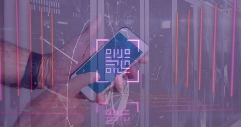 futuristic smartphone qr code interaction with digital interface - Download Free Stock Images Pikwizard.com