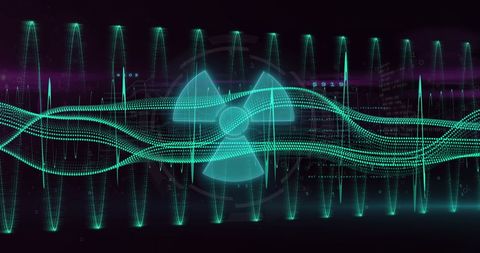 Abstract light trails and data processing concept