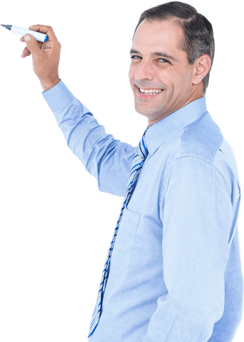 transparent background smiling man writing with marker - Download Free Stock Videos Pikwizard.com