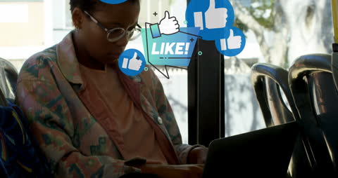 Woman Engaging on Social Media While Commuting on Bus