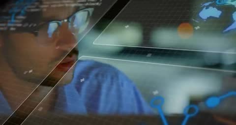 Innovative Professional Analyzing Cybersecurity Data on Digital Interfaces