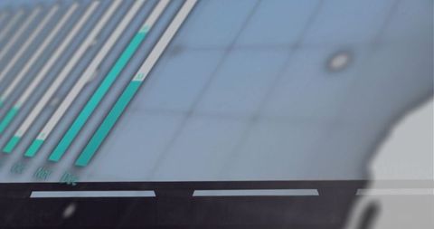 Dynamic business dashboard with rising bar chart