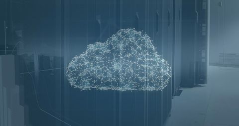 Digital Network Cloud Forming Over Data Server Racks in Data Center - Download Free Stock Images Pikwizard.com