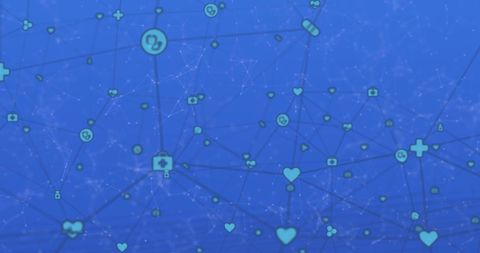 Digital Health Network with Data Connections on Blue Background - Download Free Stock Images Pikwizard.com