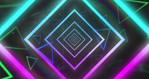 Vibrant Neon Shapes on Black Background - Download Free Stock Images Pikwizard.com