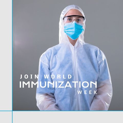 Healthcare Worker Promoting World Immunization Week - Download Free Stock Templates Pikwizard.com