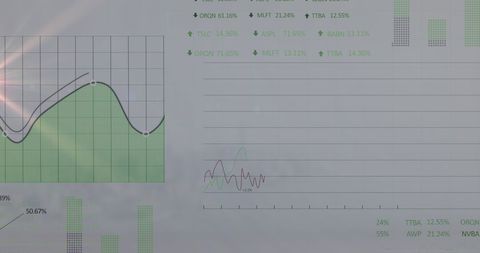 Financial Data Processing with Graphs and Charts Overlay - Download Free Stock Images Pikwizard.com