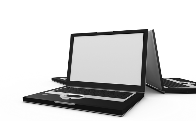 Three Laptops with Open Screens on Transparent Background - Download Free Stock Videos Pikwizard.com