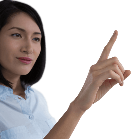 Transparent Image Woman Interface Hand Gesture Focused Future - Download Free Stock Videos Pikwizard.com