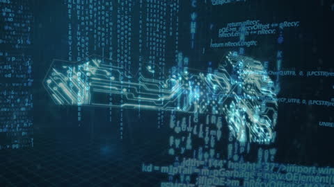 Cybersecurity Concept with Digital Key and Data Flow