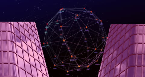 Futuristic Digital Network Interface with Globe and Connections