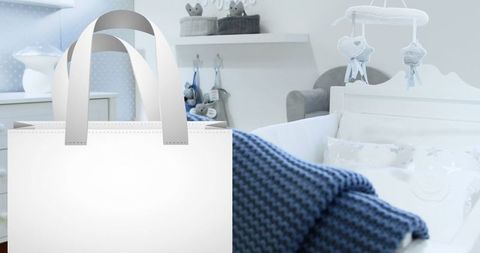 Blank White Bag in Cozy Baby Nursery