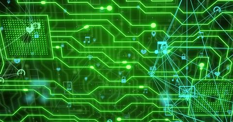 Digital Interface Concept with Green Circuit Background - Download Free Stock Images Pikwizard.com
