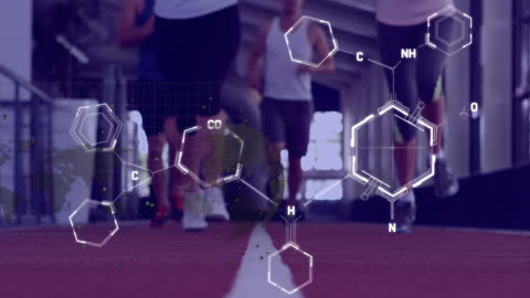 Digital Data Visualization Over Athletes in Gym Training Session