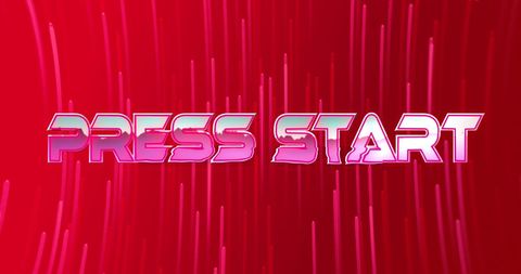 Retro Video Game Start Screen with Neon Text - Download Free Stock Images Pikwizard.com