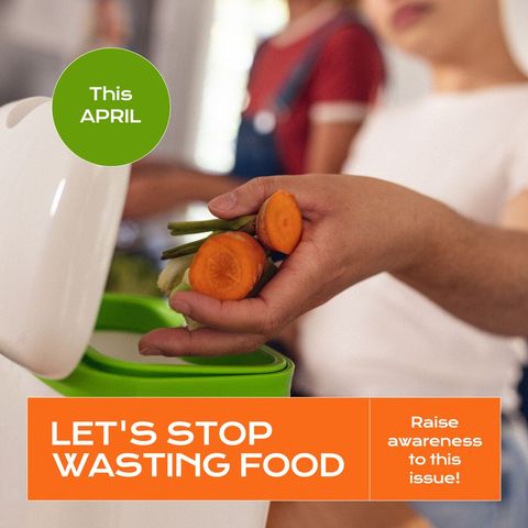 stopping food waste awareness campaign with composting - Download Free Stock Templates Pikwizard.com