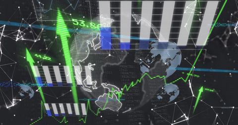 Global Business Data Interface with Digital Diagrams - Download Free Stock Images Pikwizard.com