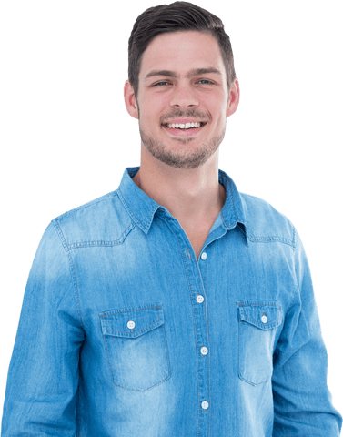 Transparent Smiling Man in Denim Shirt - Download Free Stock Videos Pikwizard.com