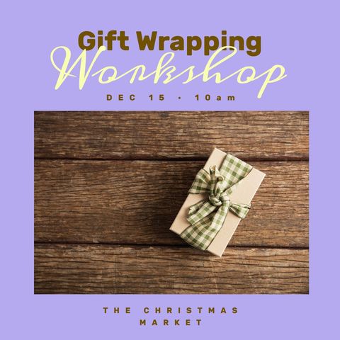gift wrapping workshop invitation with present display - Download Free Stock Templates Pikwizard.com