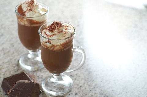 Two Cups of Hot Chocolate with Whipped Cream Topping