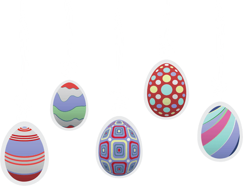 colorful hanging easter eggs vector transparent background - Download Free Stock Videos Pikwizard.com