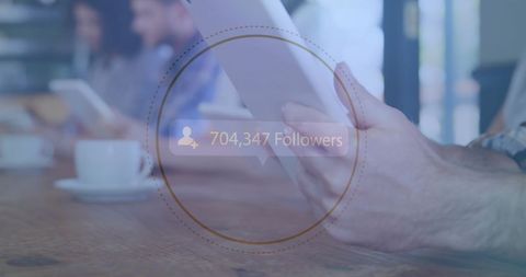 Social Media Growth Concept with People Using Tablets