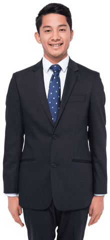 Smiling Asian Businessman in Suit with Transparent Background