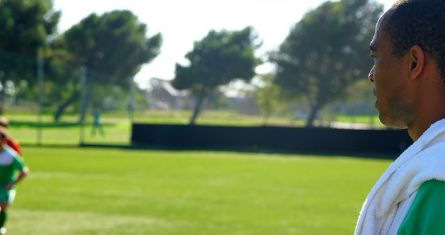 Focused Athlete Standing After Soccer Training Session Outdoors - Download Free Stock Images Pikwizard.com
