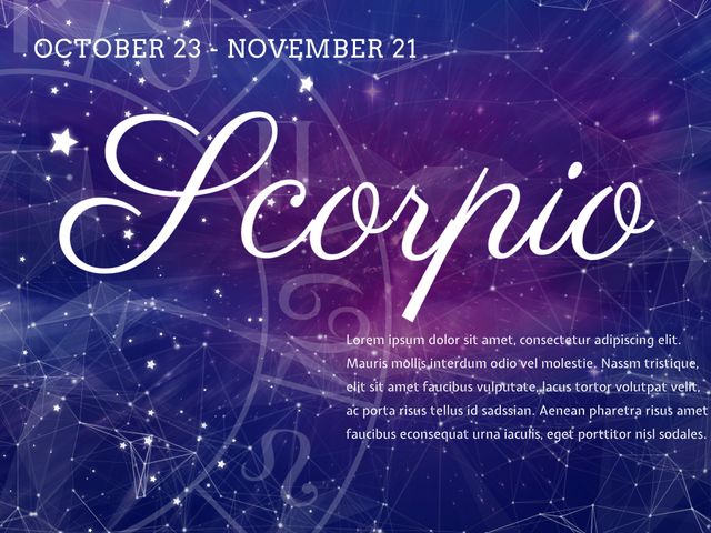 Elegant Scorpio Zodiac Background with Starry Night Theme - Download Free Stock Templates Pikwizard.com