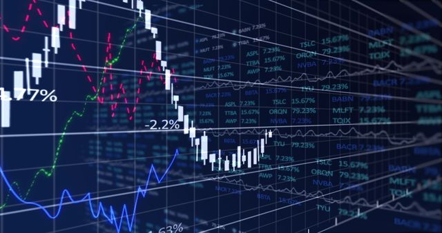 Dynamic Stock Market Trends with Graphs on Digital Display - Download Free Stock Images Pikwizard.com