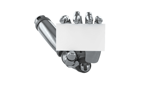 transparent robotic hand holding blank card for innovative creativity - Download Free Stock Videos Pikwizard.com