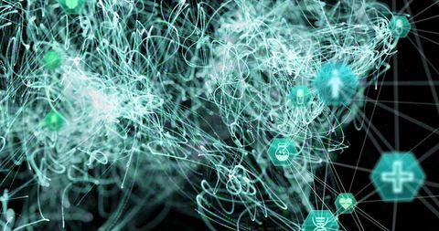 Abstract Digital Healthcare Network with Medical Icons - Download Free Stock Images Pikwizard.com