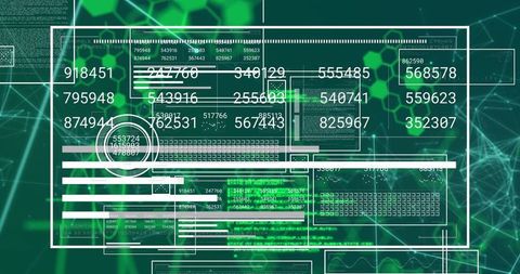 futuristic digital interface with dynamic numbers and data streams - Download Free Stock Images Pikwizard.com