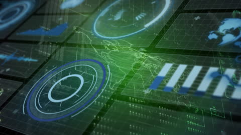 Futuristic Digital Interface with Global Data