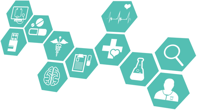 Transparent Network of Medical Icons on Green Hexagons Background - Download Free Stock Videos Pikwizard.com