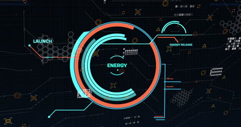 Futuristic Interface Design with Energy Scanning Animation