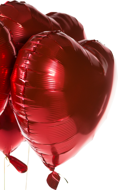 Close-Up of Red Heart Shape Balloons on Transparent Background - Download Free Stock Videos Pikwizard.com