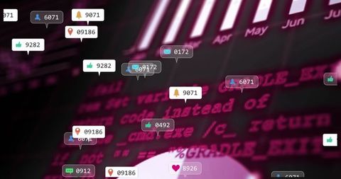 Virtual dashboard with social media notifications and streaming code