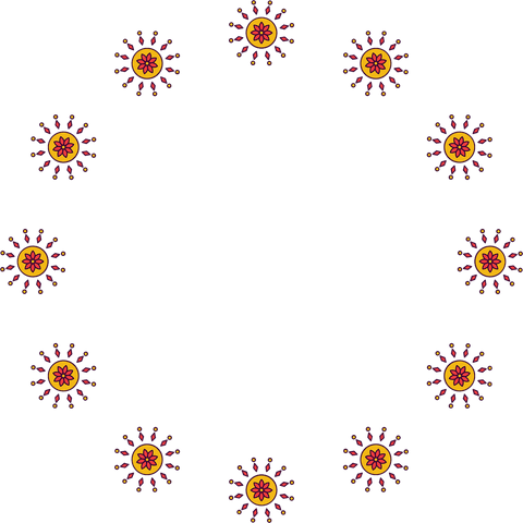 Colorful Flower Circle with Copy Space on Transparent Background - Download Free Stock Videos Pikwizard.com