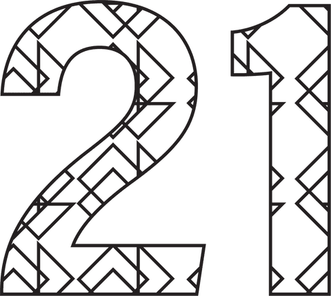 geometric black number 21 on transparent background - Download Free Stock Videos Pikwizard.com