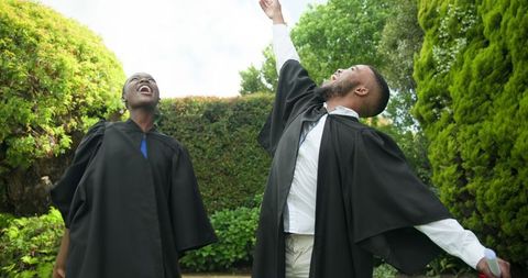 African American Graduates Celebrating Achievement in Garden