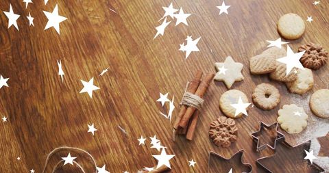 Festive Christmas Cookies with Star Overlay - Download Free Stock Images Pikwizard.com