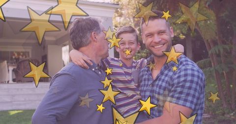 Multi-Generational Family Joy with Delightful Stars Pattern