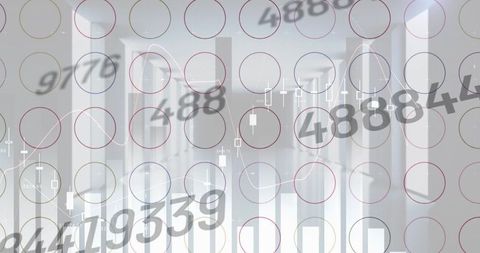 Financial Data Overlay on Contemporary Office Background