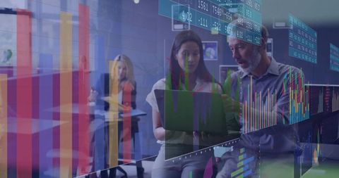 Analyzing Data on Laptop with Transparent Financial Charts