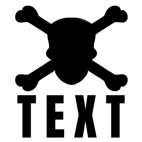 bold skull and crossbones with text for warning signage - Download Free Stock Templates Pikwizard.com