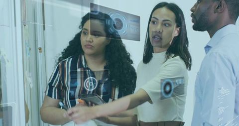 Futuristic Team Collaboration with Advanced Data Interface